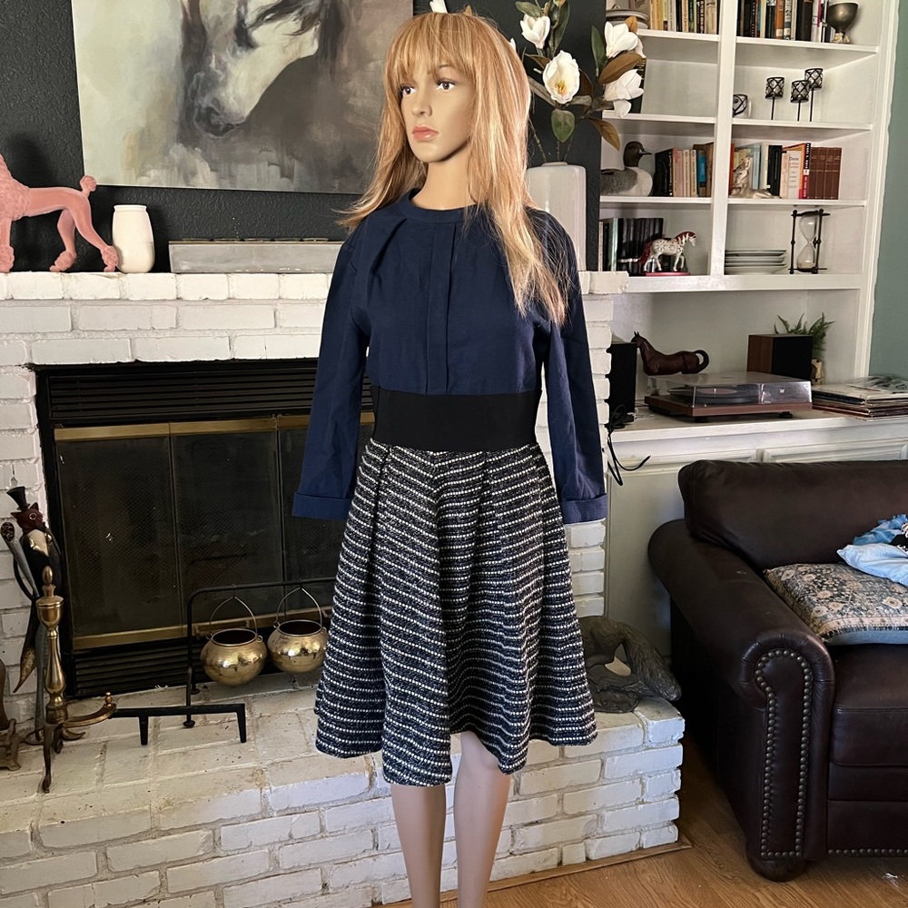 BNWT navy blue cotton and wool Lattori dress Size M